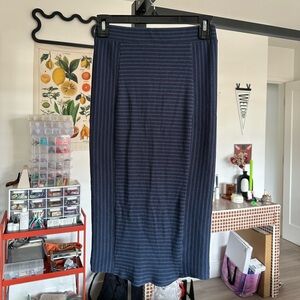 ribbed striped pencil skirt